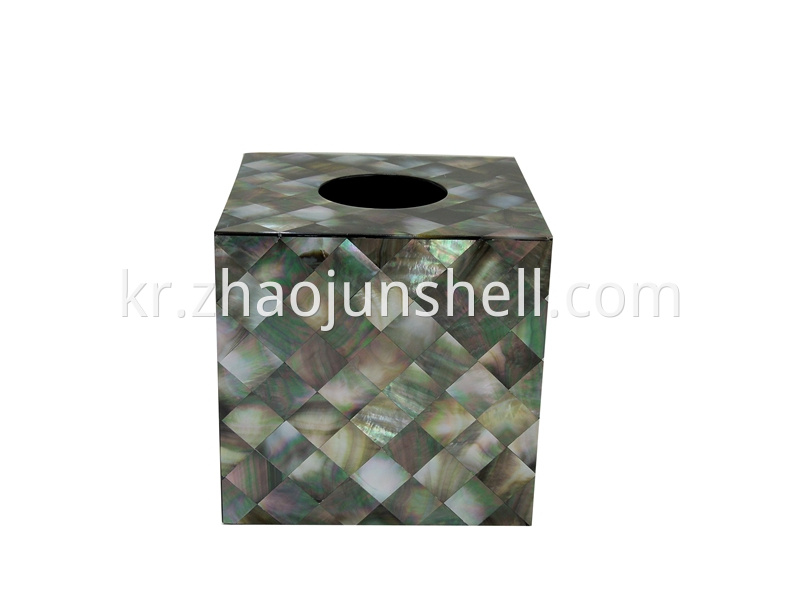 black mother of pearl tissue box